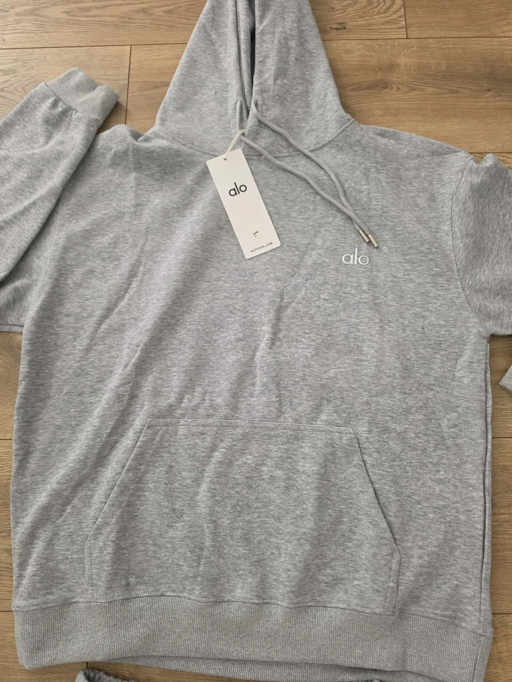 ALO Yoga Light Gray Hoodie & Jogger Set